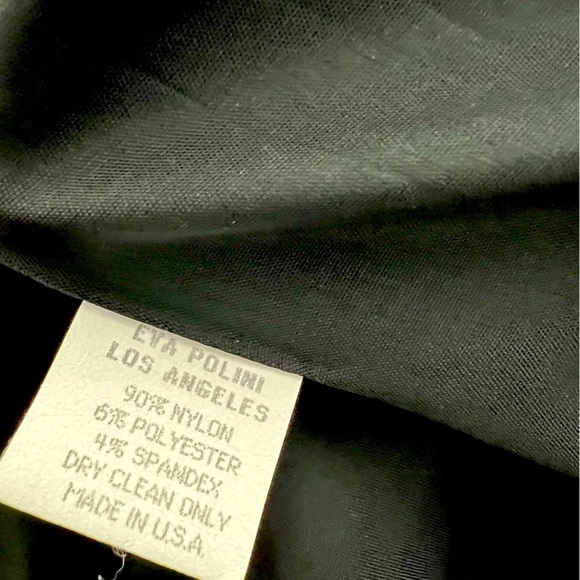 Eva Polini Couture 90’s Womens Blazer textured black and gold feather print Sz 8 - Picture 5 of 7